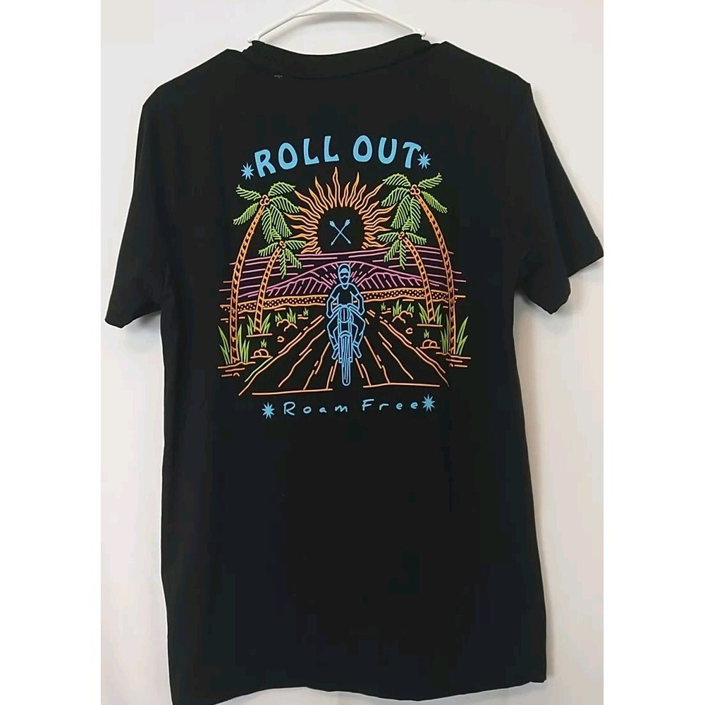 Surf MBX Men's Black Roll Out Roam Free Short Sleeve Graphic T-shirt Small